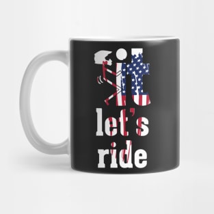 Motocross American Flag Lets Ride Mug